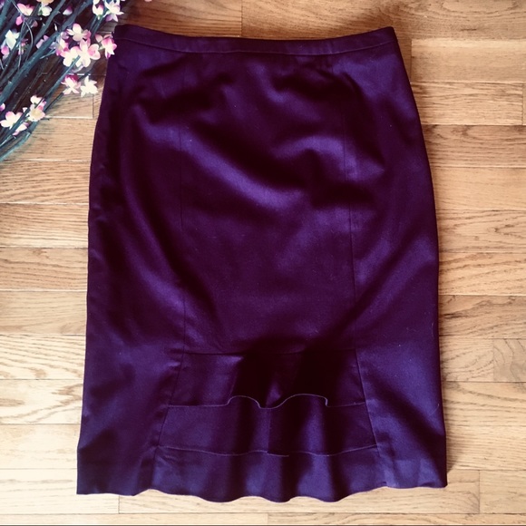 Talbots Wool Ruffle Back Pencil Skirt - Picture 1 of 5